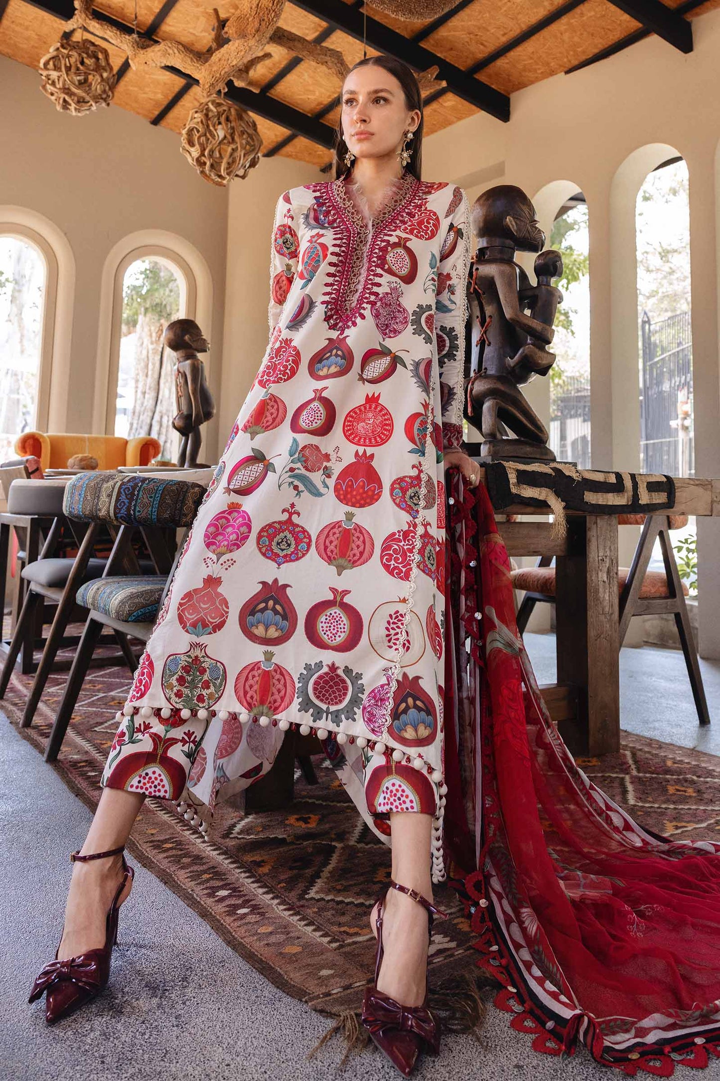 3 Piece Unstitched Embroidered Lawn Suit | MPT-2903-A