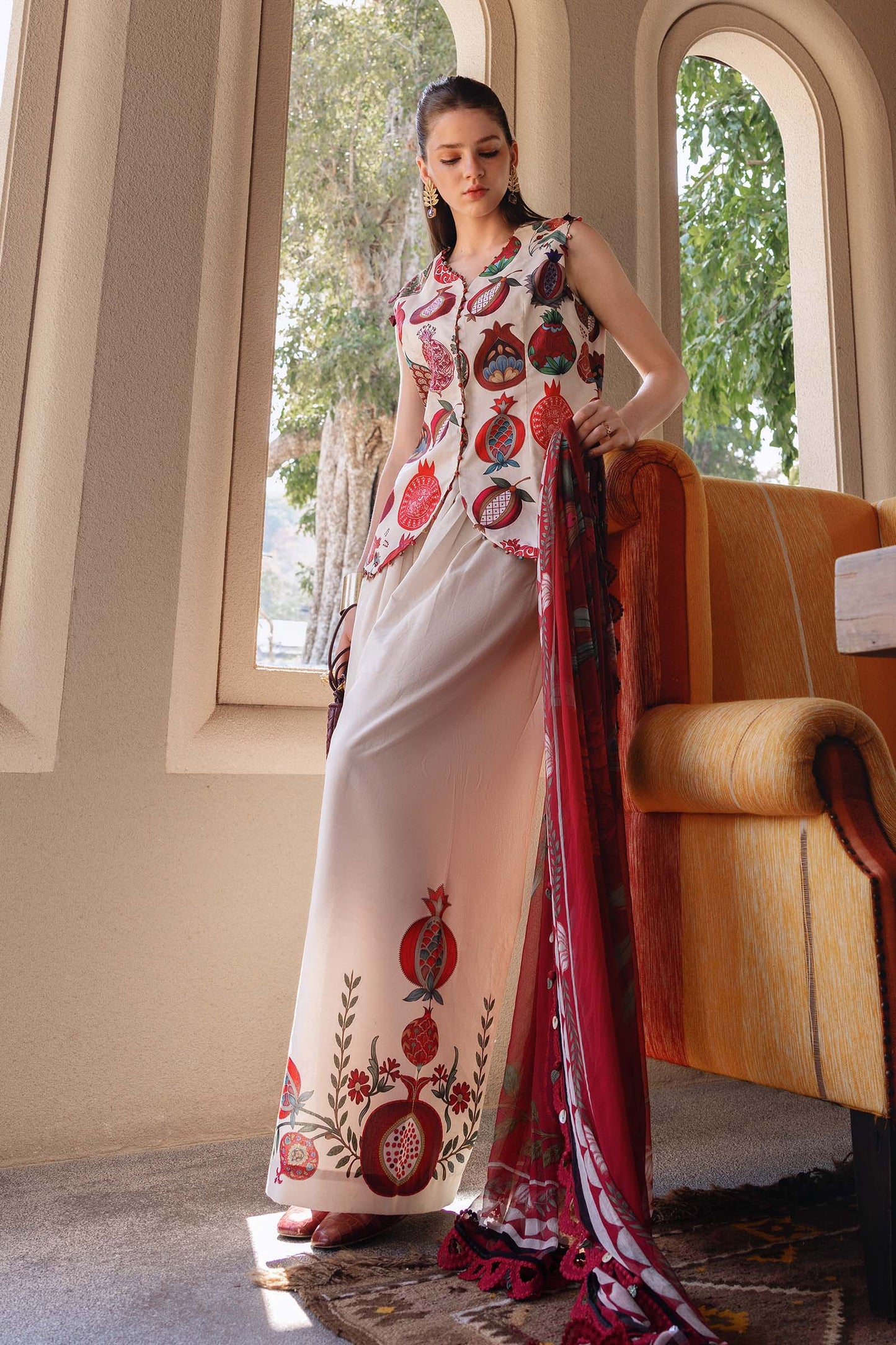3 Piece Unstitched Embroidered Lawn Suit | MPT-2903-A