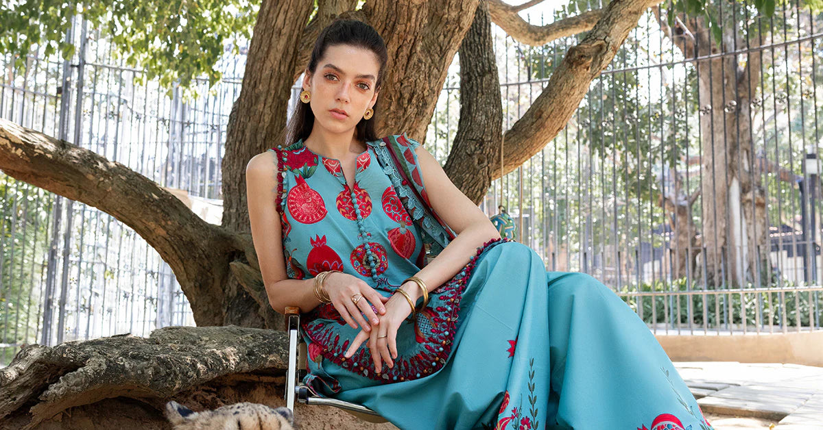 3 Piece Unstitched Embroidered Lawn Suit | MPT-2903-B