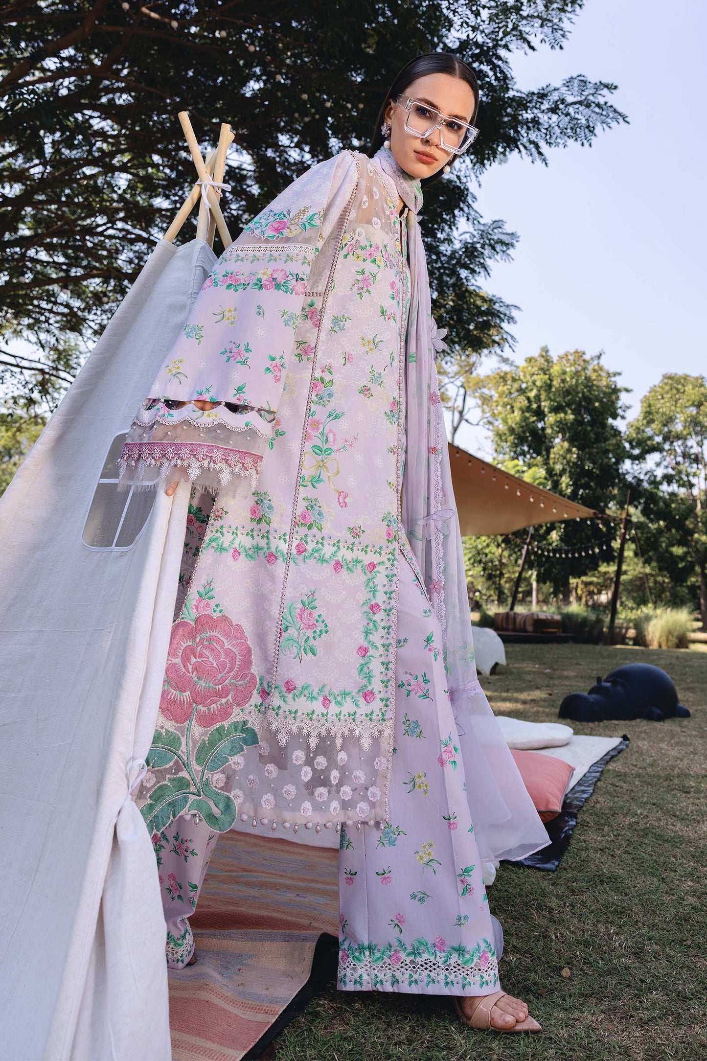3 Piece Unstitched Embroidered Lawn Suit | MPT-2904-A