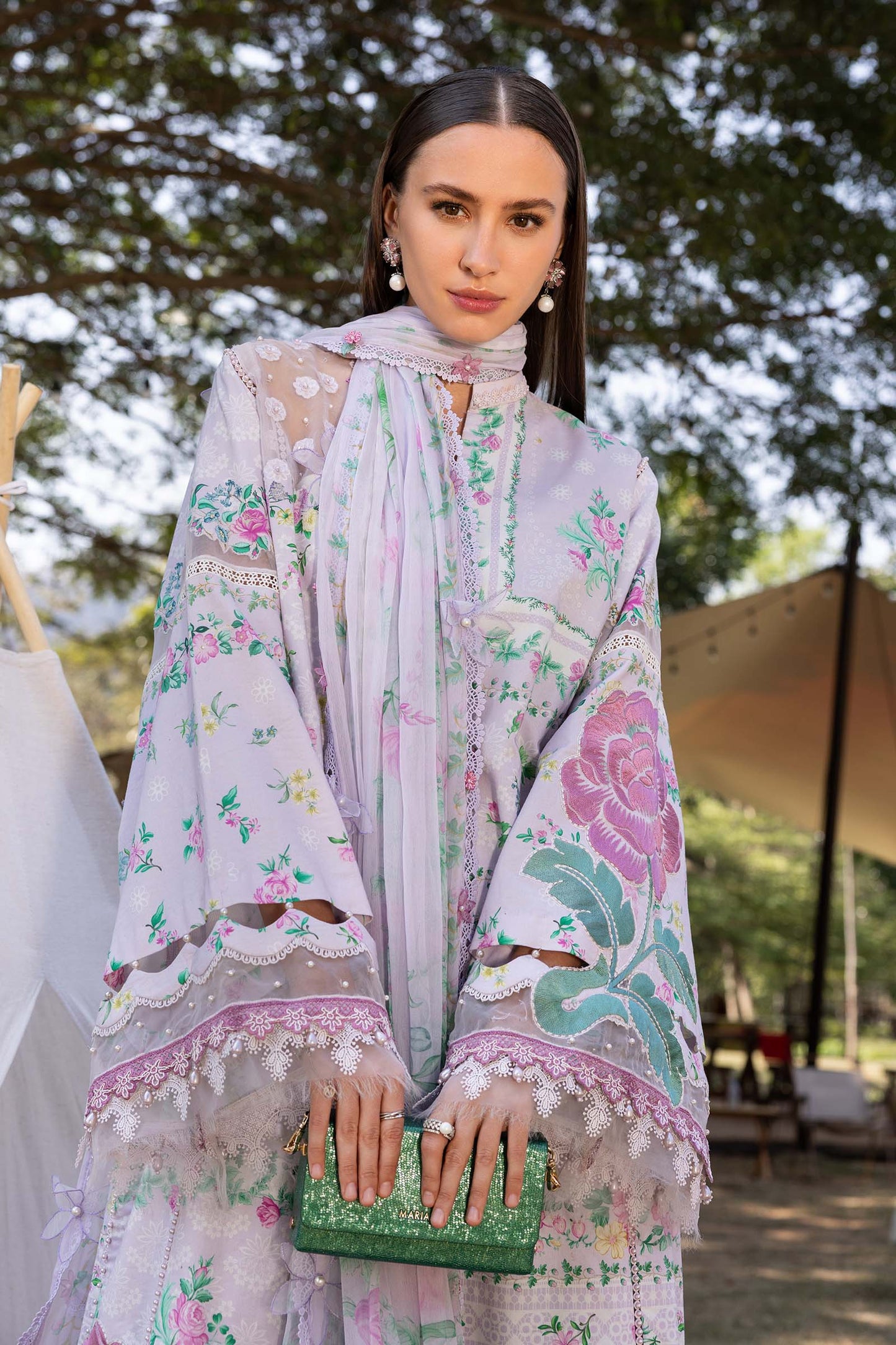 3 Piece Unstitched Embroidered Lawn Suit | MPT-2904-A