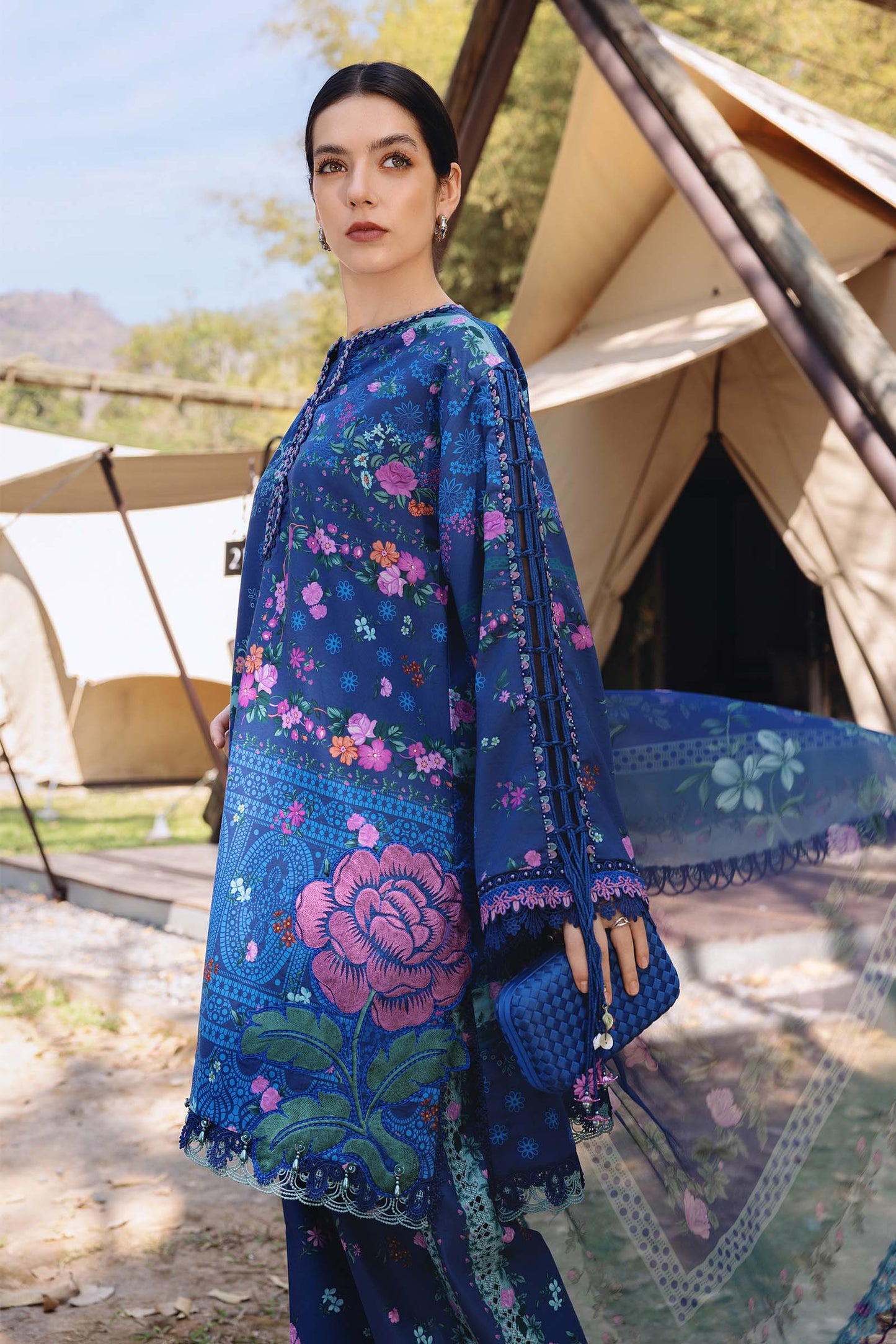 3 Piece Unstitched Embroidered Lawn Suit | MPT-2904-B