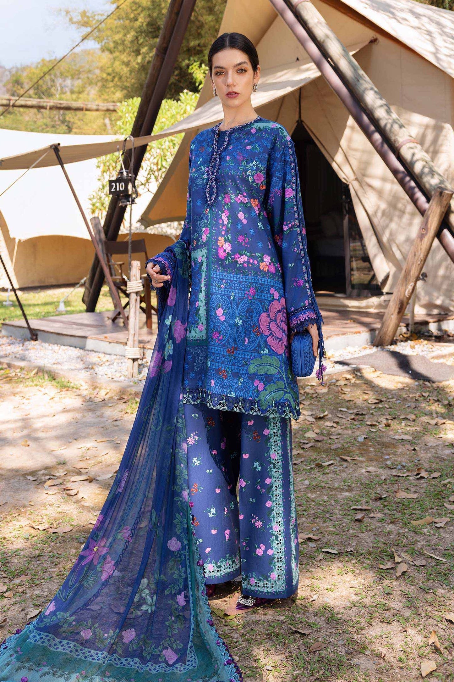 3 Piece Unstitched Embroidered Lawn Suit | MPT-2904-B