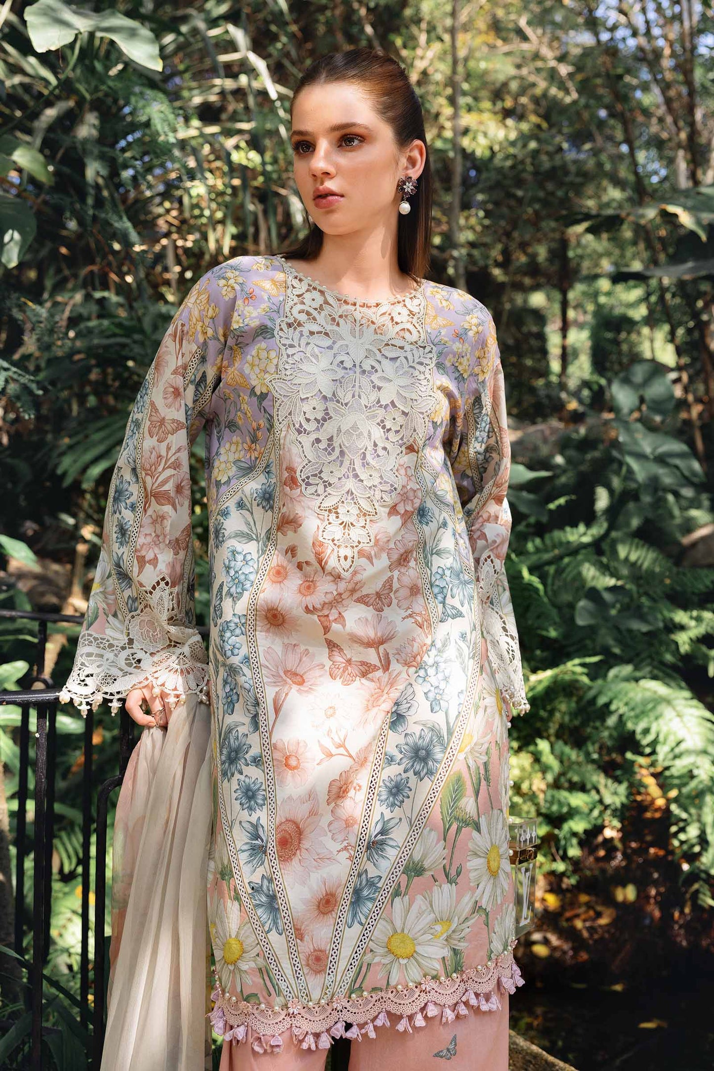 3 Piece Unstitched Embroidered Lawn Suit | MPT-2910-B