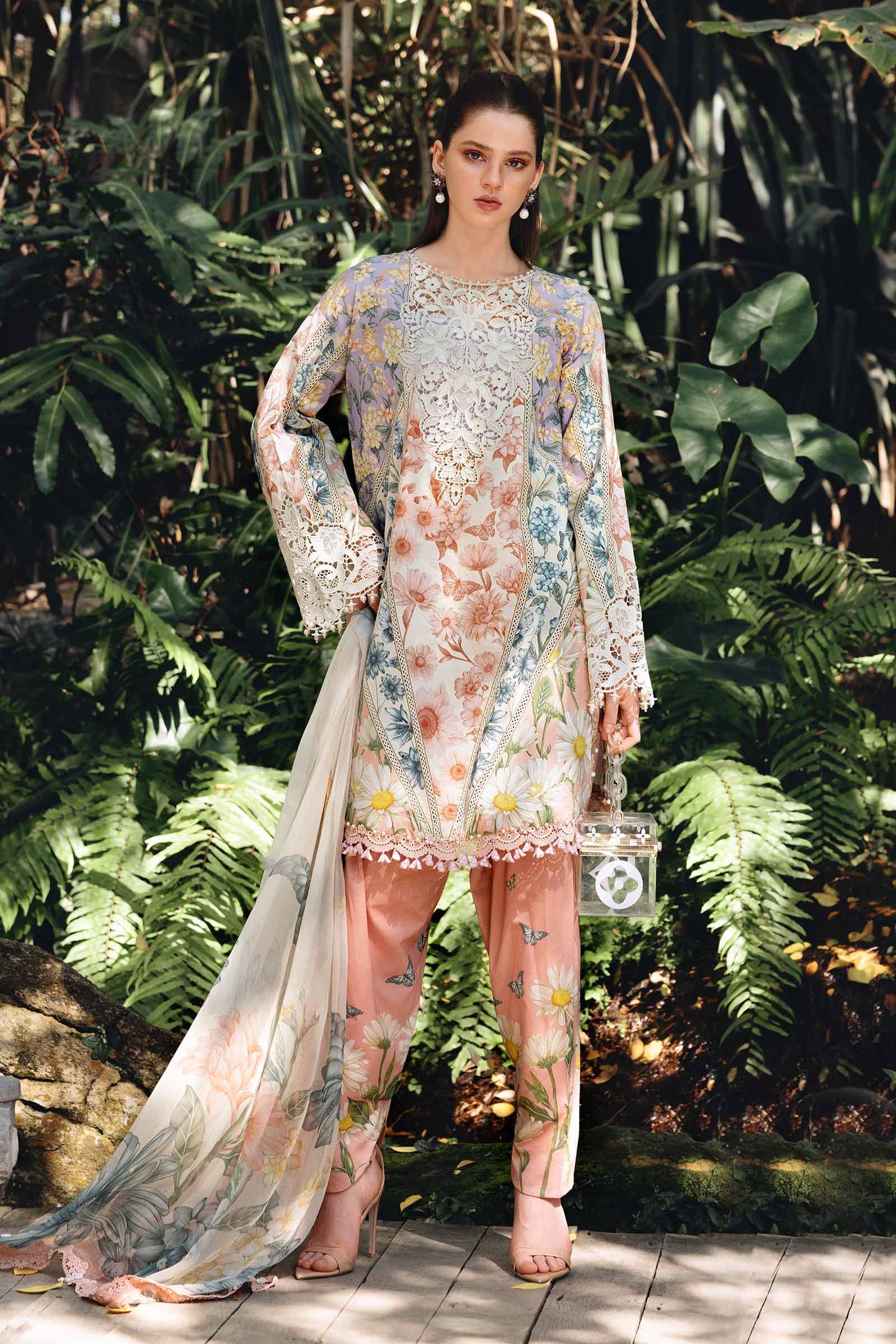 3 Piece Unstitched Embroidered Lawn Suit | MPT-2910-B