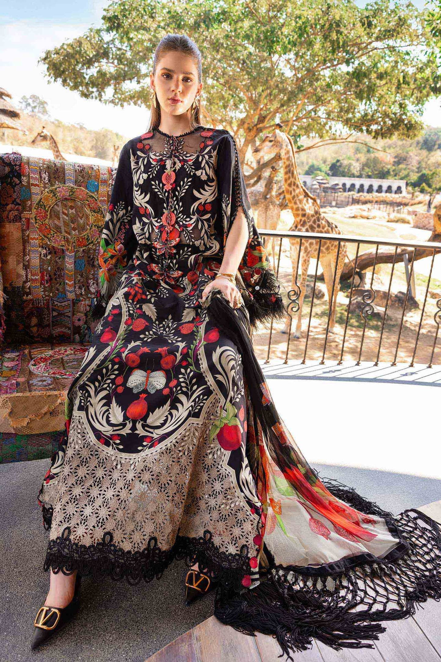 3 Piece Unstitched Embroidered Lawn Suit | MPT-2912-B