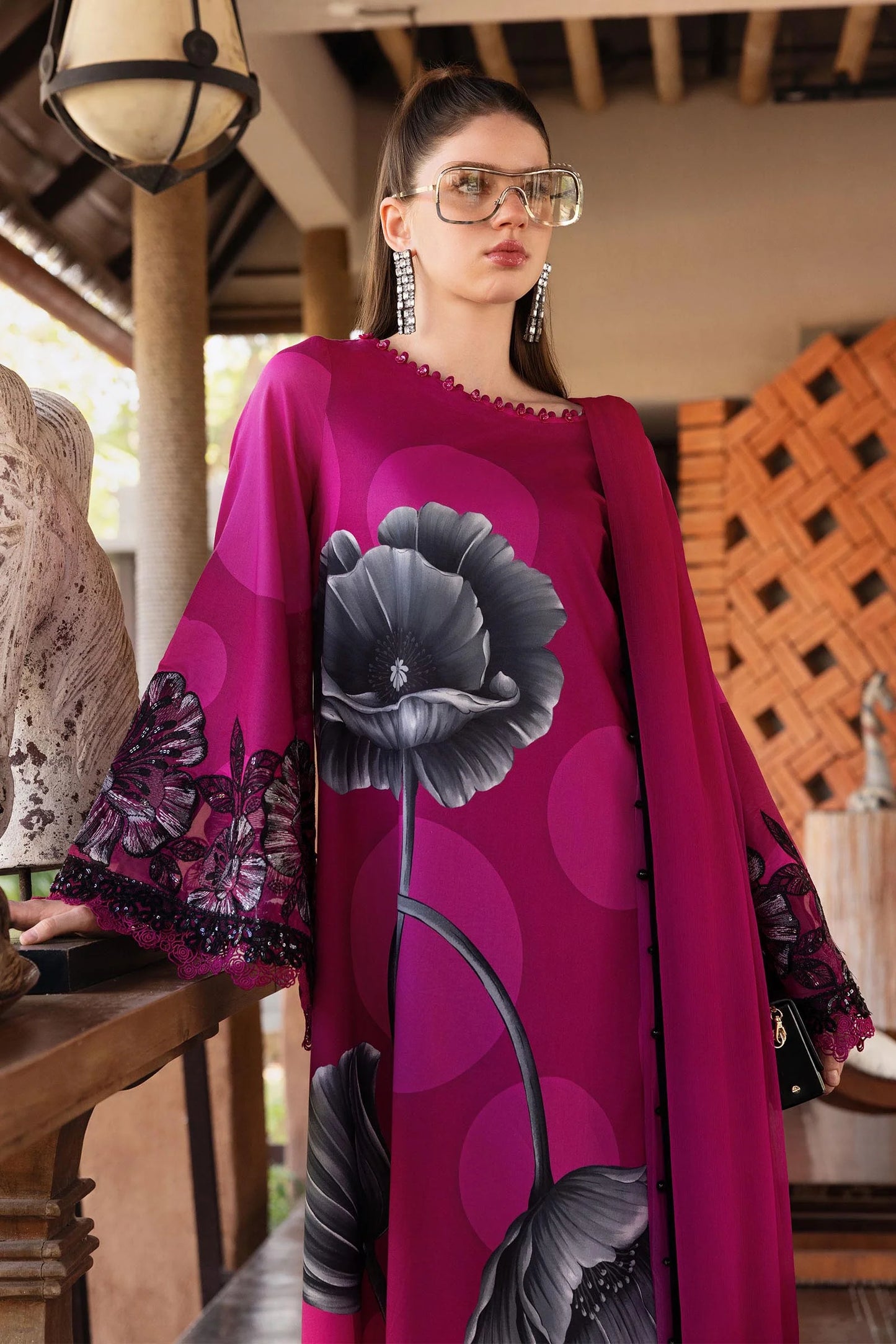 3 Piece Unstitched Embroidered Lawn Suit | MPT-2913-B