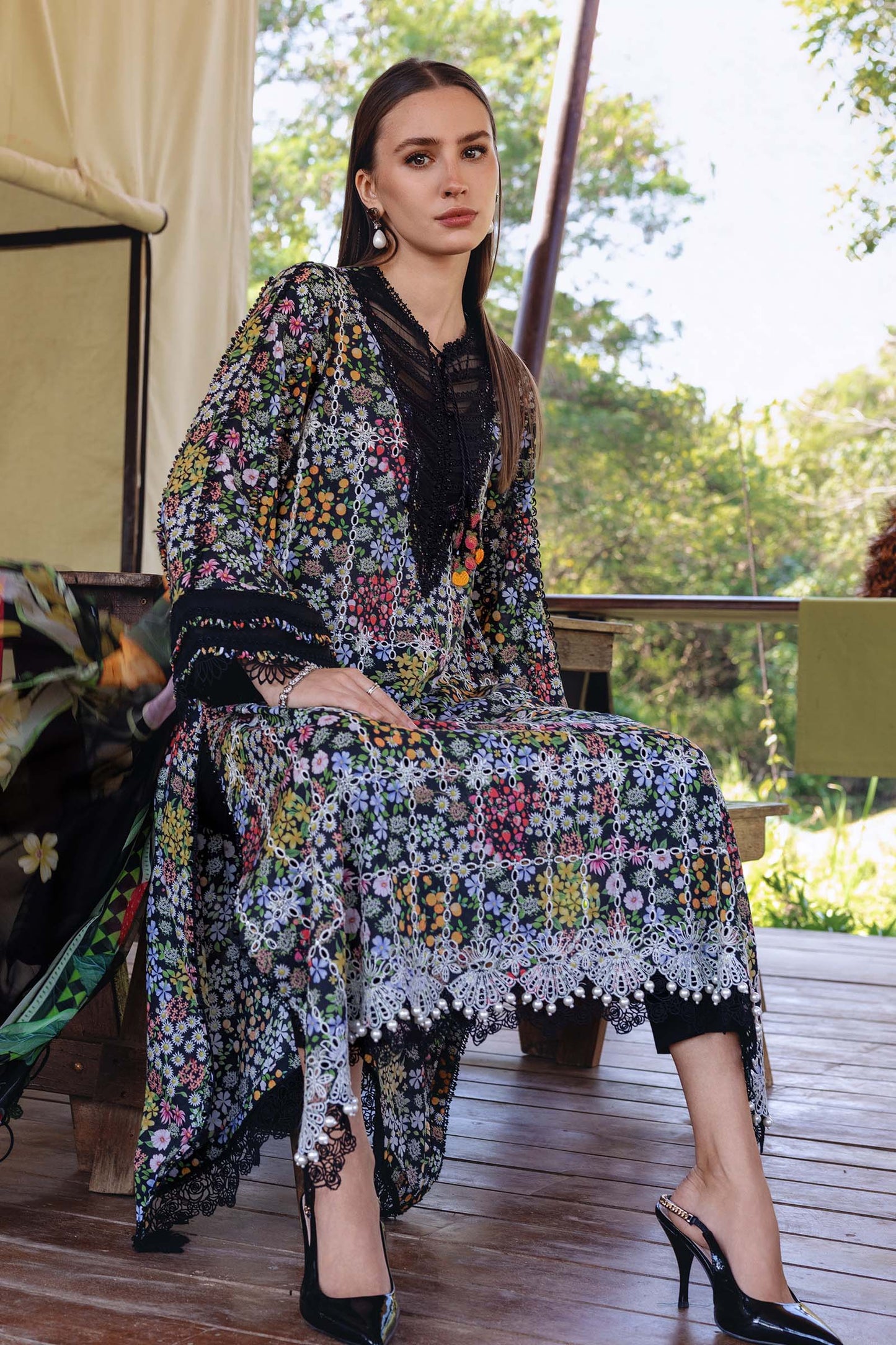 3 Piece Unstitched Embroidered Lawn Suit | MPT-2914-B