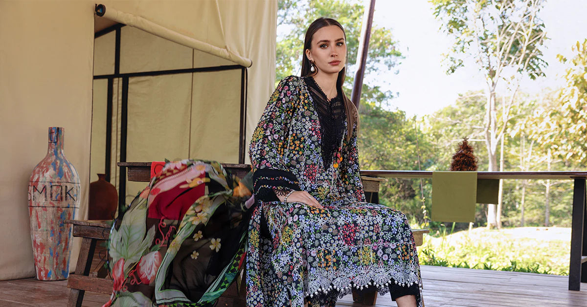 3 Piece Unstitched Embroidered Lawn Suit | MPT-2914-B