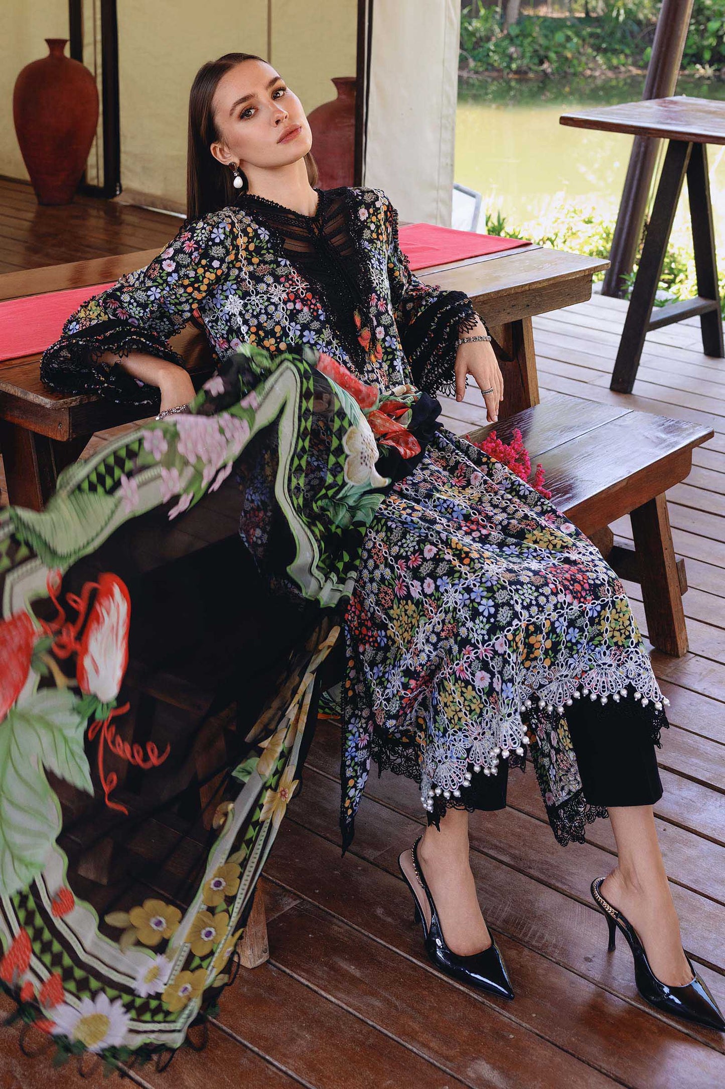 3 Piece Unstitched Embroidered Lawn Suit | MPT-2914-B