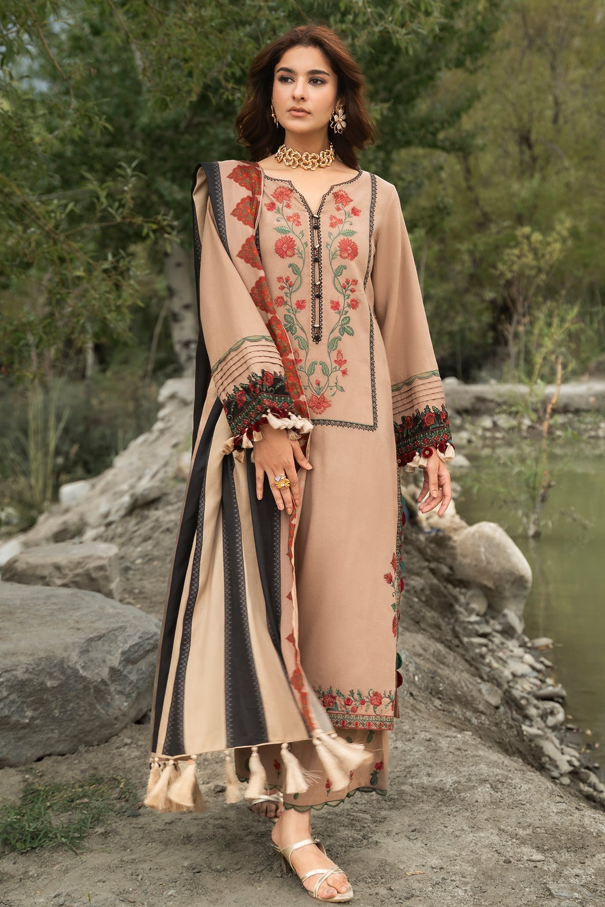 3-PC Unstitched Peach Leather Collection PSW6-17