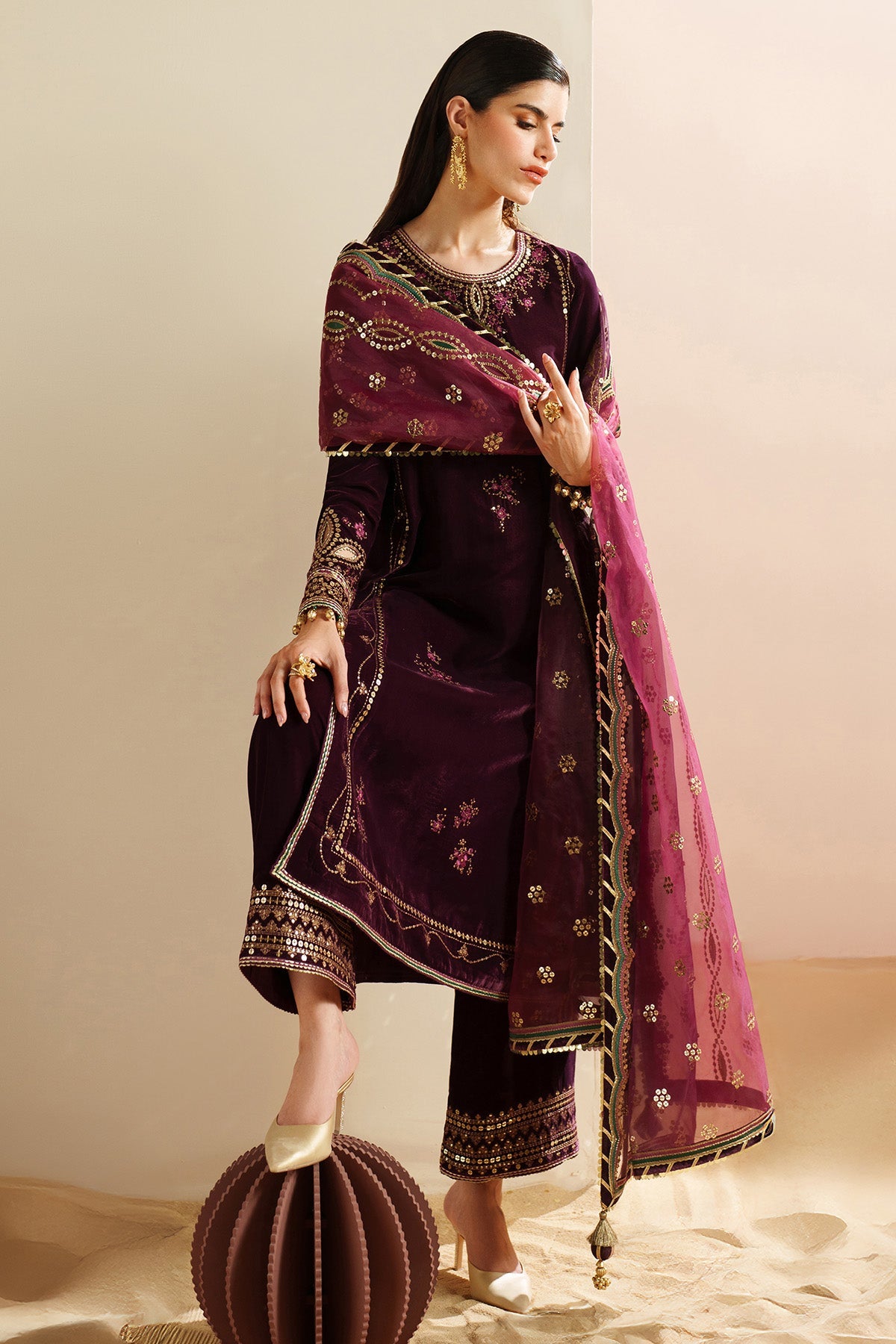 Embroidered Velvet Formal VVF D-4