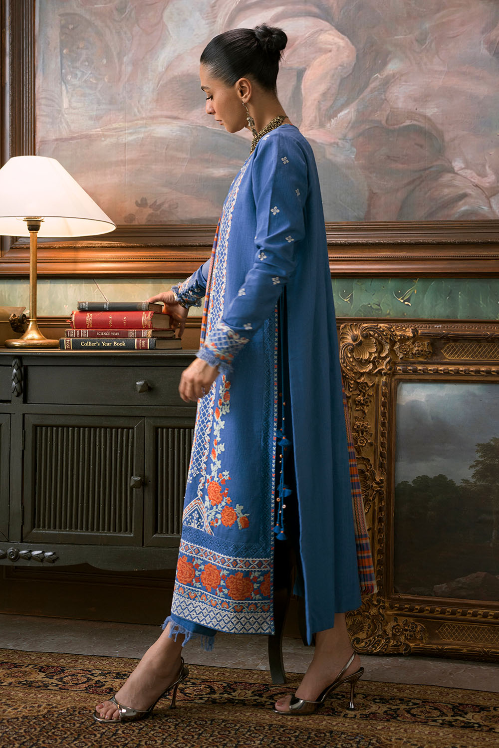3 Piece Embroidered Suit | W-FB-WH-26-485996