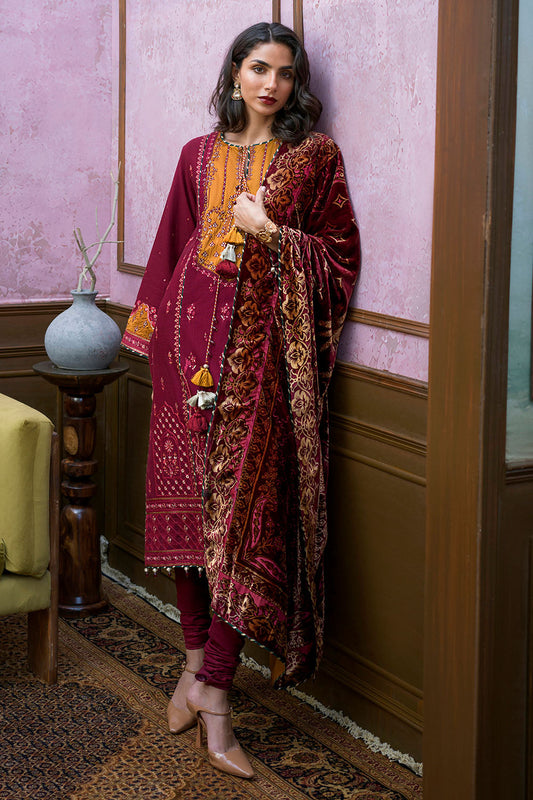 3 Piece Embroidered Suit | W-FB-WH-26-486005