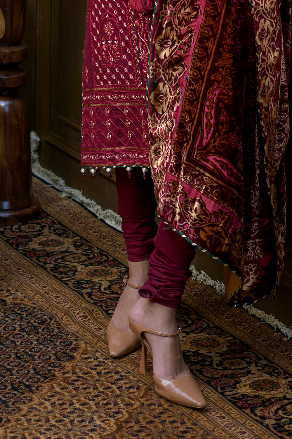 3 Piece Embroidered Suit | W-FB-WH-26-486005