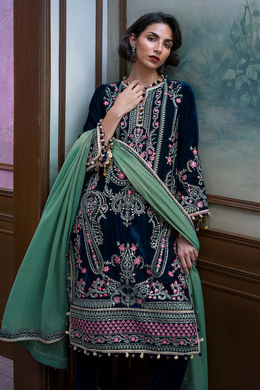 3 Piece Embroidered Suit | W-FB-WH-26-486010