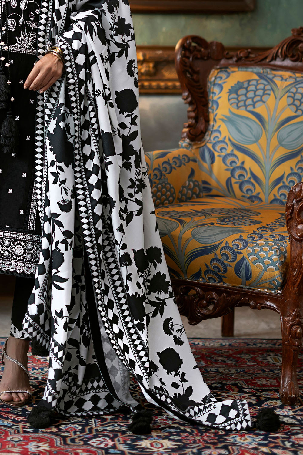3 Piece Embroidered Suit | W-FB-WH-26-487537