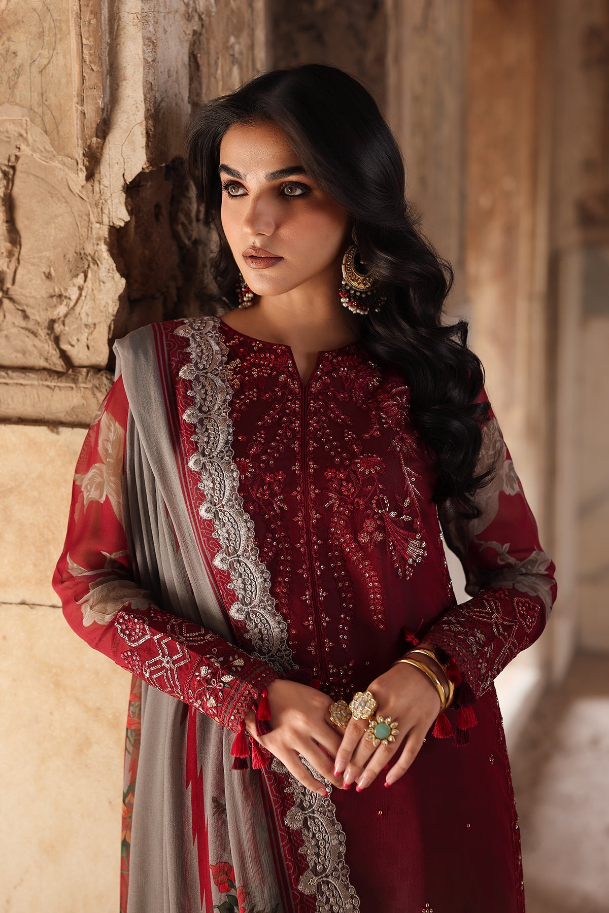 3-pc Unstitched Embroidered Printed Chiffon Collection VSL25-45