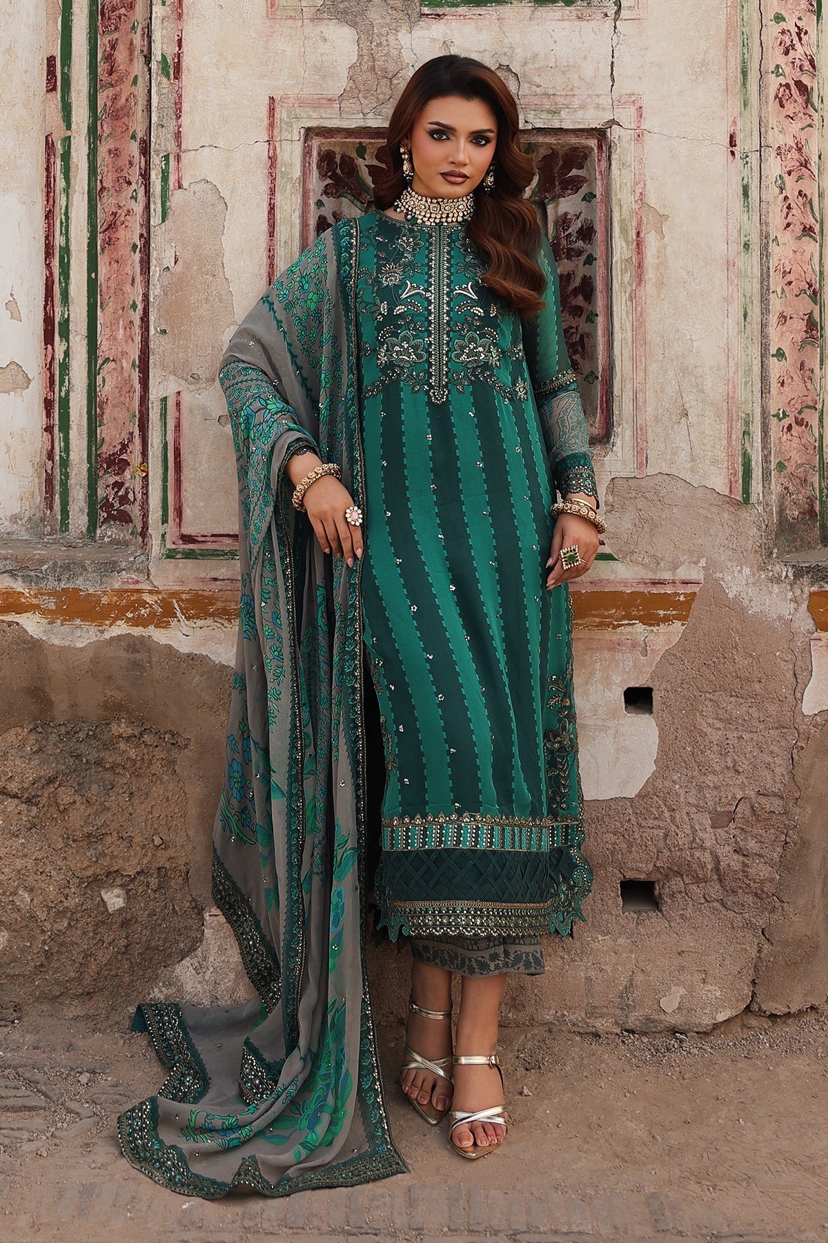 3-pc Unstitched Embroidered Printed Chiffon Collection VSL25-40